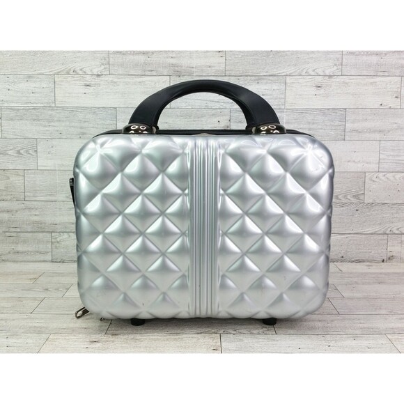 TRIFORCE Elite Performance Travel Case Makeup Bag Hard Cover Silver No Strap - Picture 1 of 16